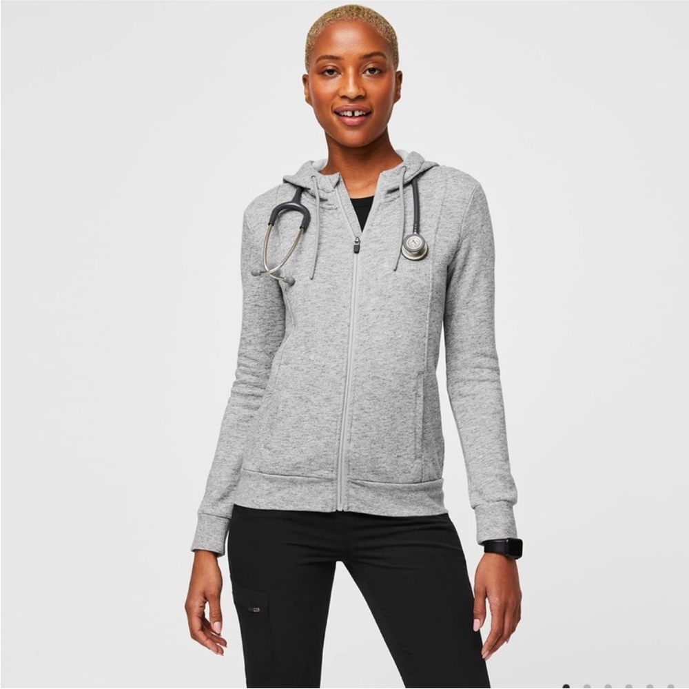 Figs Large Grey Zip Up Jacket - image 1
